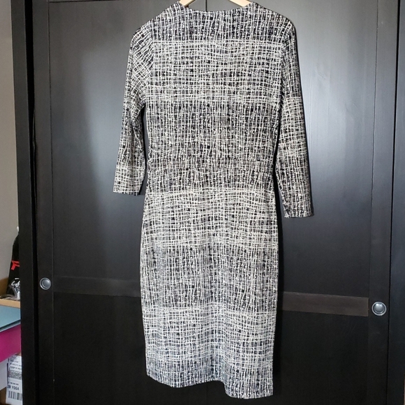 Black and White Wrap Dress - Picture 3 of 3